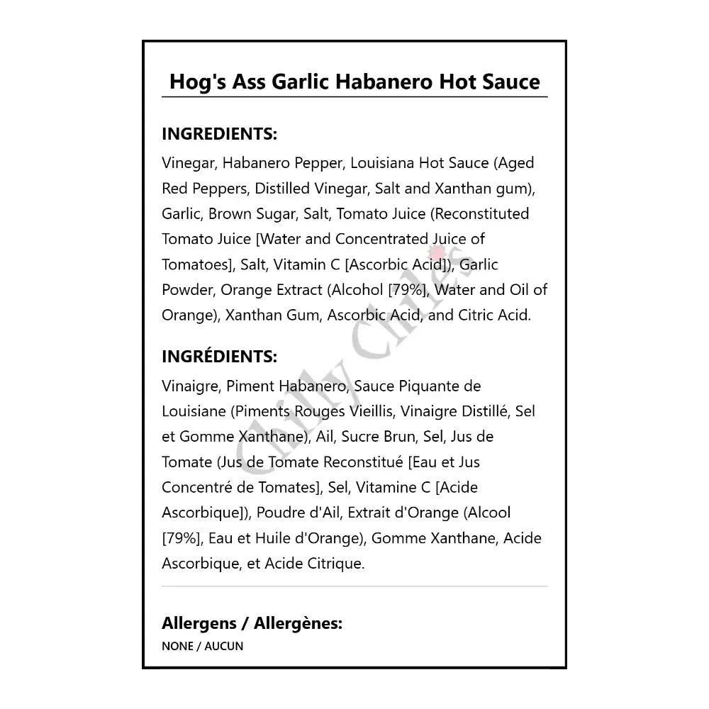 Hog’s Ass Garlic Habanero Hot Sauce - Hot Sauce