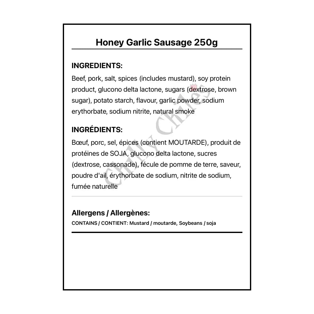 Honey Garlic Sausage 250g - Other