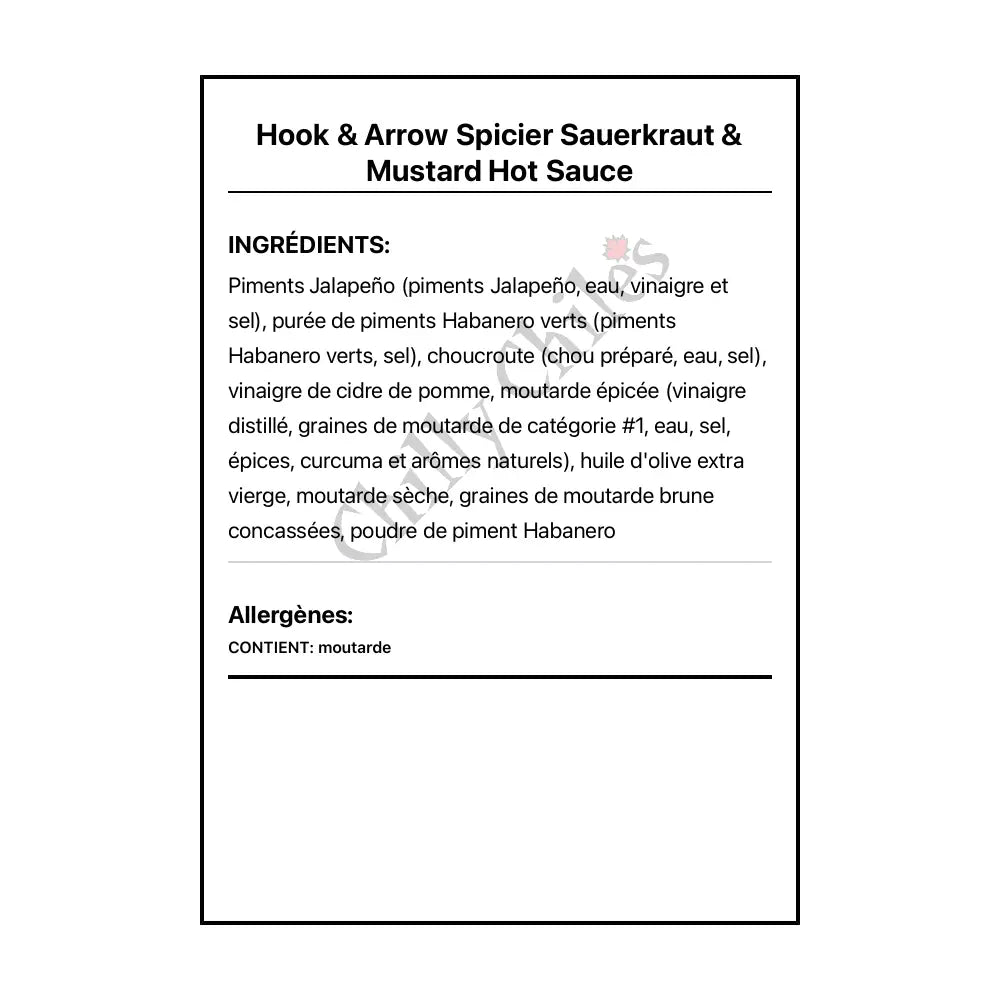 Hook & Arrow Spicier Sauerkraut & Mustard Hot Sauce - Hot Sauce