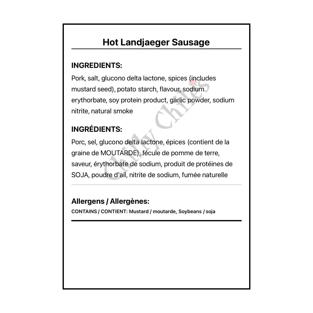 Hot Landjaeger Sausage - Other