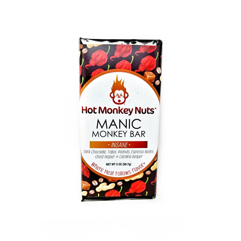 Hot Monkey Nuts Manic Monkey Carolina Reaper Chocolate Bar - Snacks