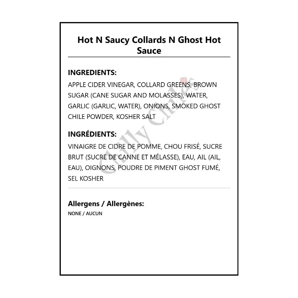 Hot N Saucy Collards N Ghost Hot Sauce - Hot Sauce