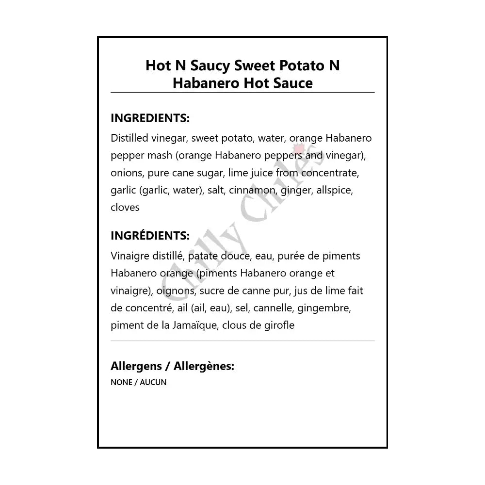 Hot N Saucy Sweet Potato N Habanero Hot Sauce - Hot Sauce