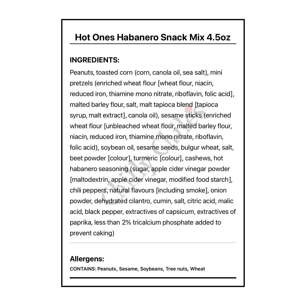 Hot Ones Habanero Snack Mix 4.5oz - Other
