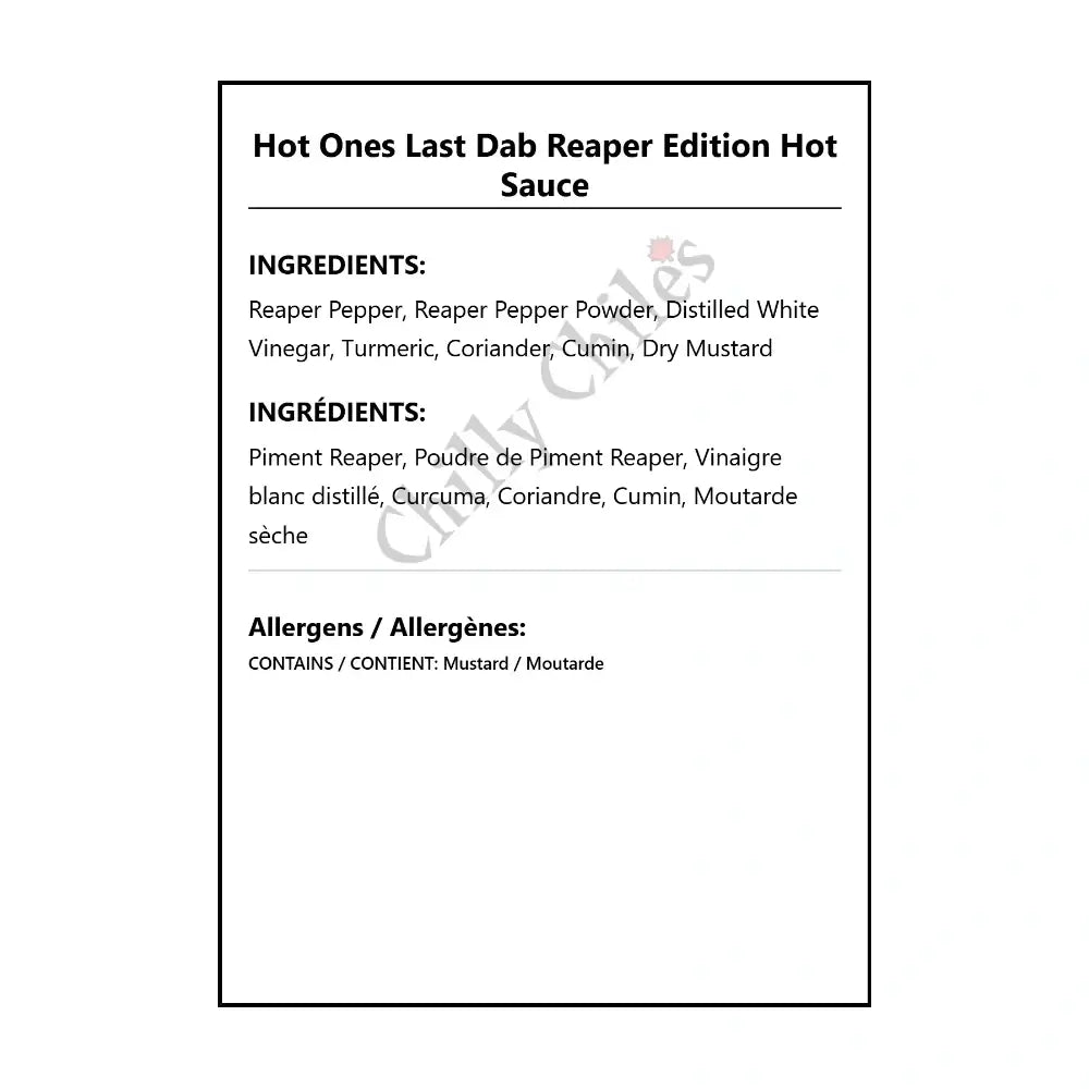 Hot Ones Last Dab Reaper Edition Hot Sauce - Hot Sauce