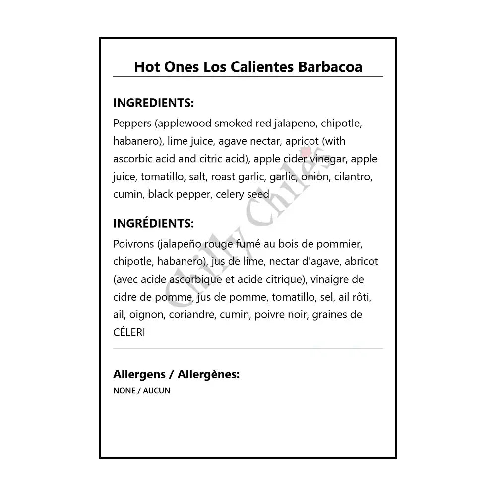 Hot Ones Los Calientes Barbacoa - Hot Sauce