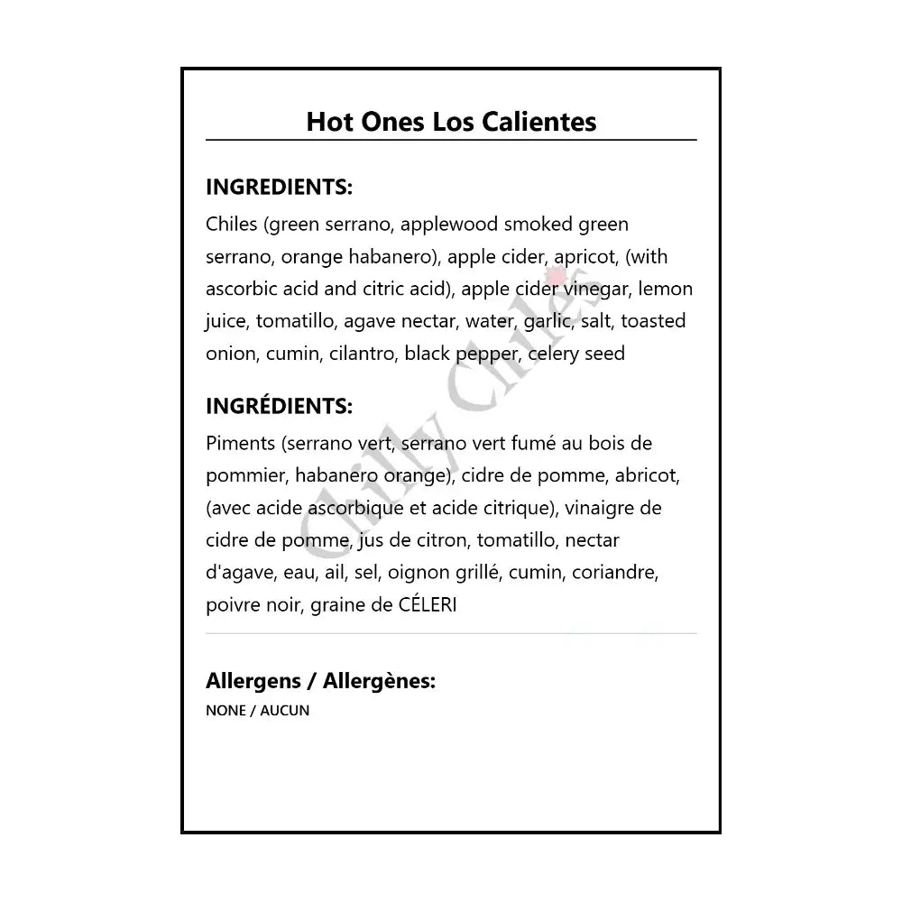 Hot Ones Los Calientes - Hot Sauce