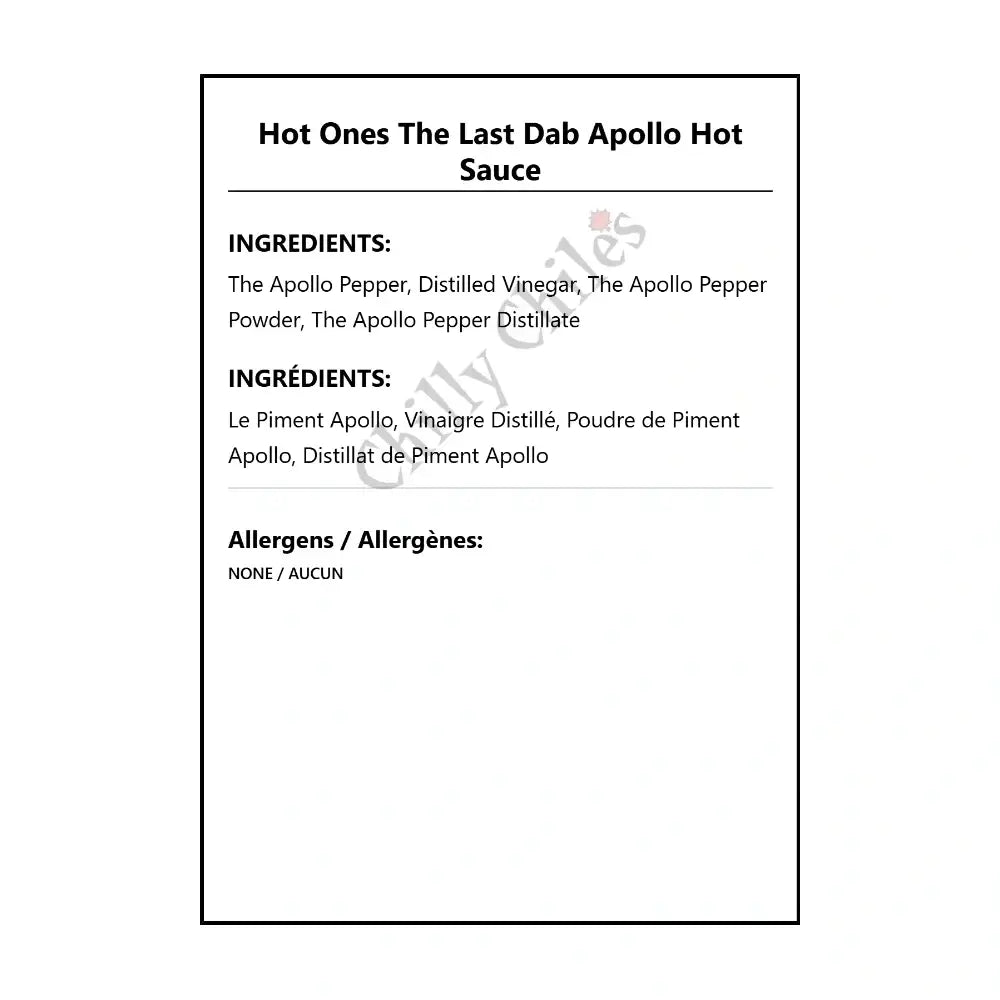Hot Ones The Last Dab Apollo Hot Sauce - Hot Sauce