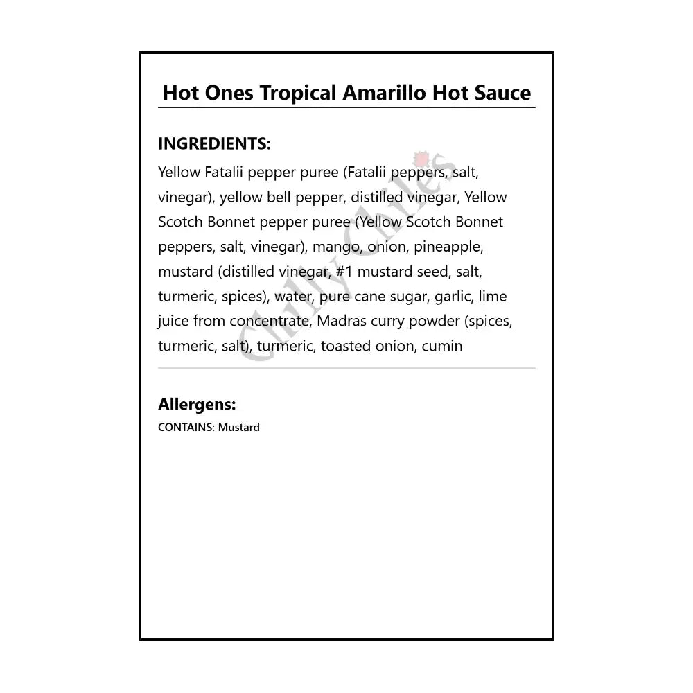 Hot Ones Tropical Amarillo Hot Sauce - Hot Sauce