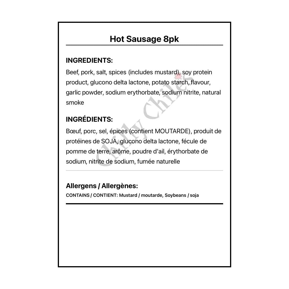 Hot Sausage 8pk - Other
