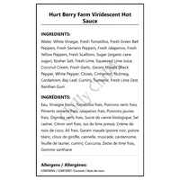 Hurt Berry Farm Viridescent Hot Sauce - Hot Sauce