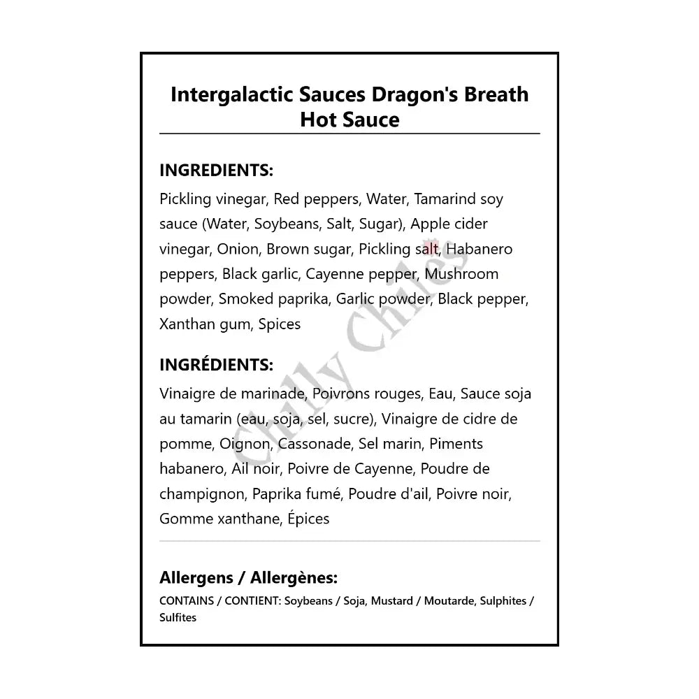 Intergalactic Sauces Dragon’s Breath Hot Sauce - Hot Sauce