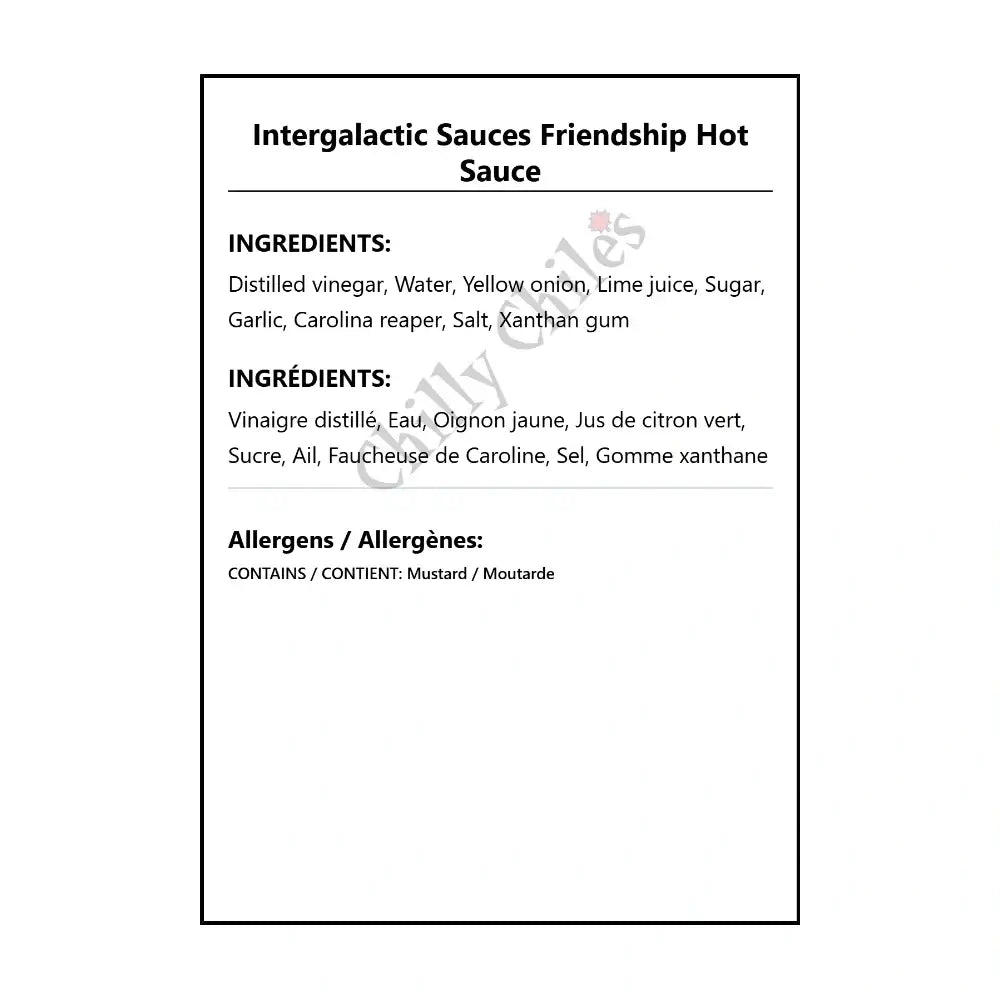 Intergalactic Sauces Friendship Hot Sauce - Hot Sauce