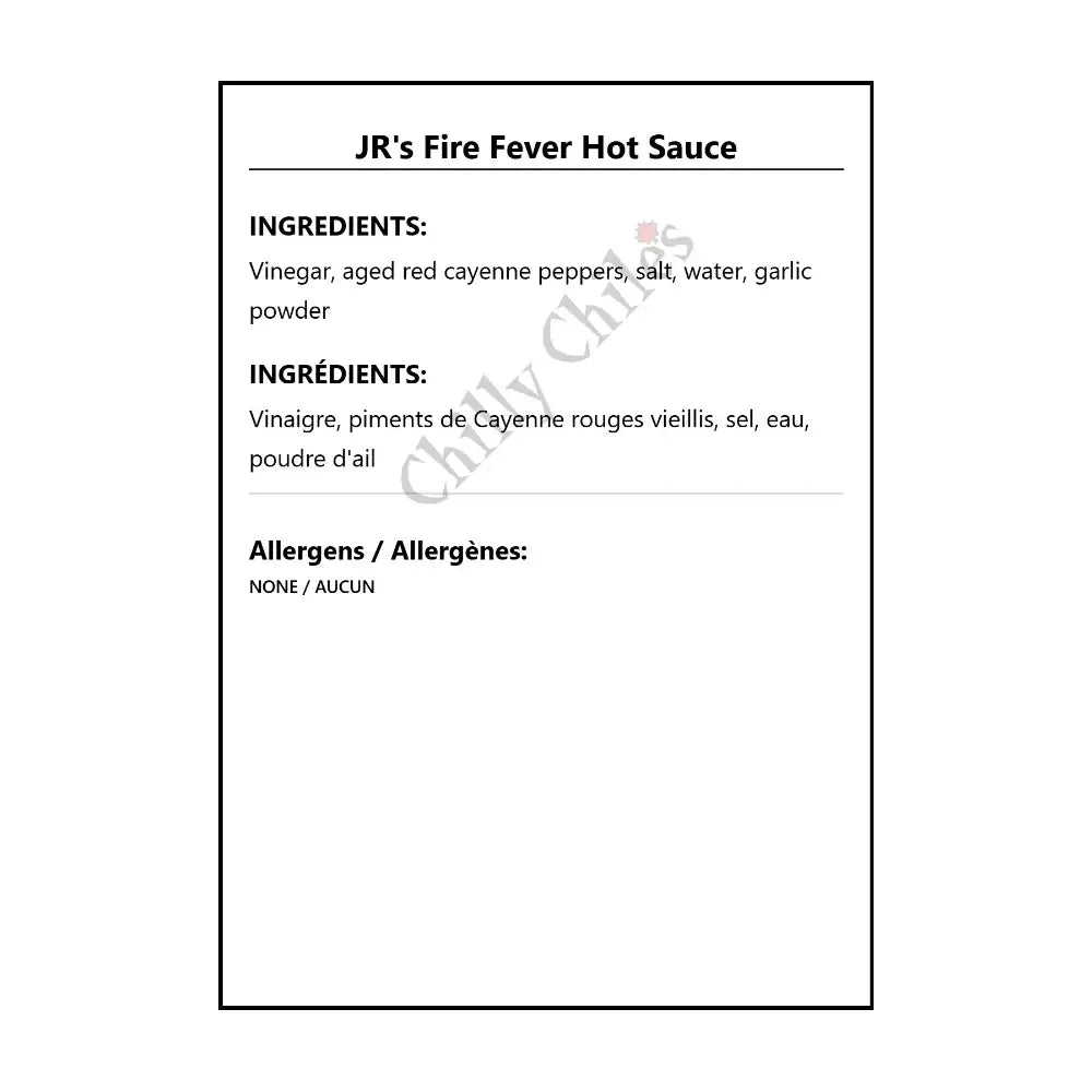 JR’s Fire Fever Hot Sauce - Hot Sauce