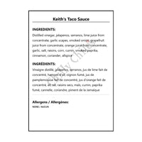 Keith’s Taco Sauce - Hot Sauce
