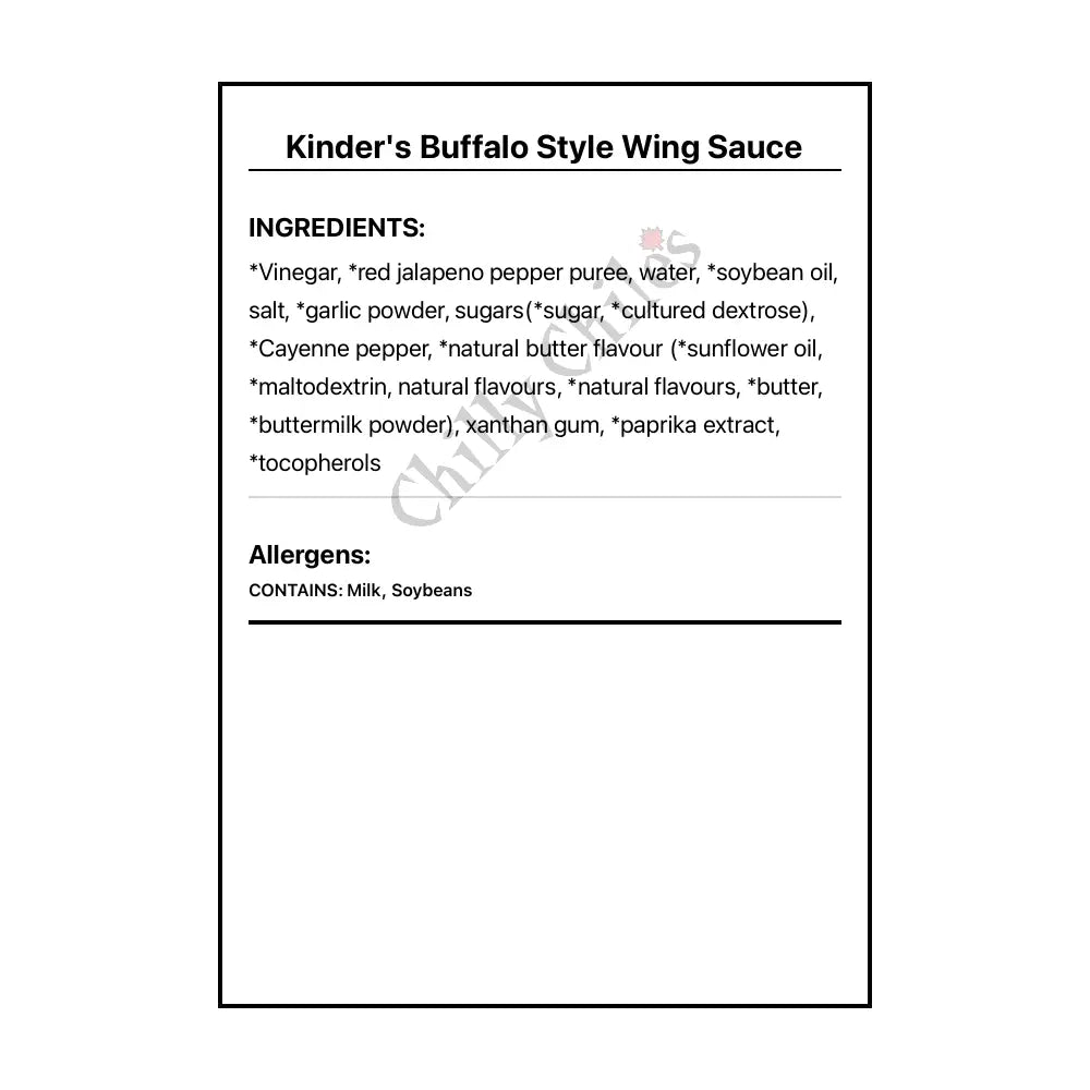Kinder’s Buffalo Style Wing Sauce - Wing Sauce