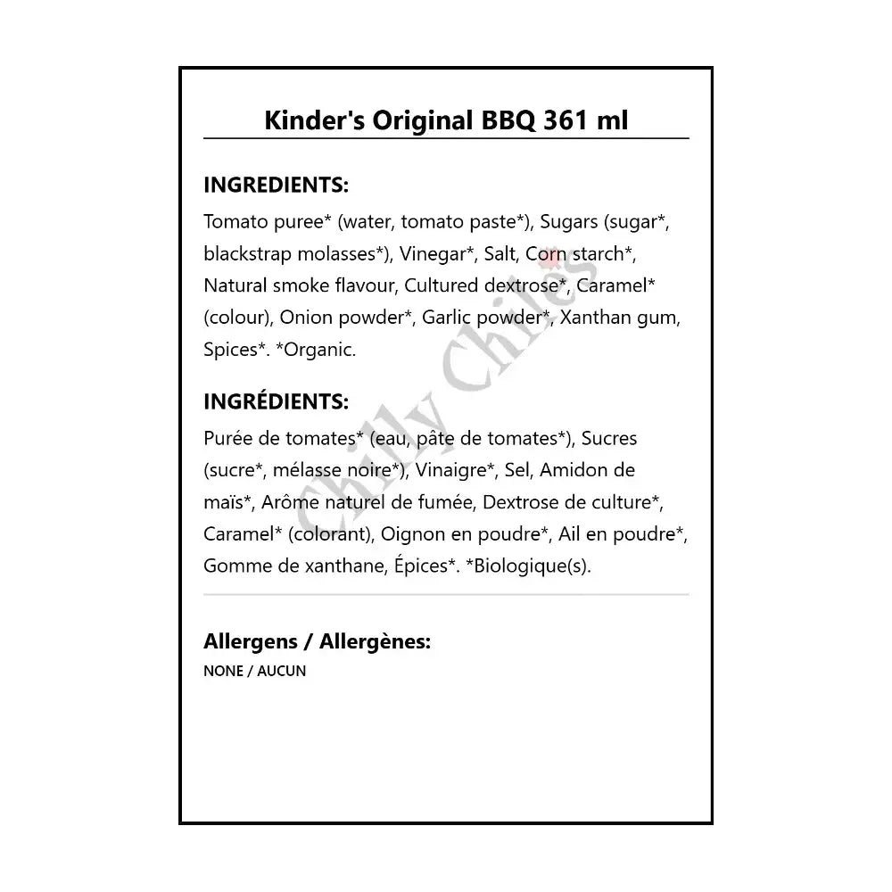 Kinder’s Original BBQ 361 ml - BBQ Sauce