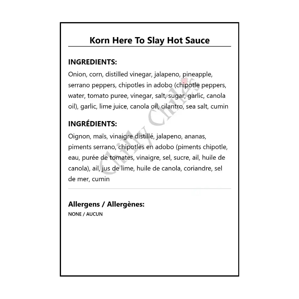 Korn Here To Slay Hot Sauce - Hot Sauce