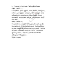 La Pimenterie Antipode Cooling Hot Sauce - Hot Sauce