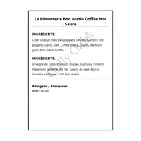 La Pimenterie Bon Matin Coffee Hot Sauce - Hot Sauce