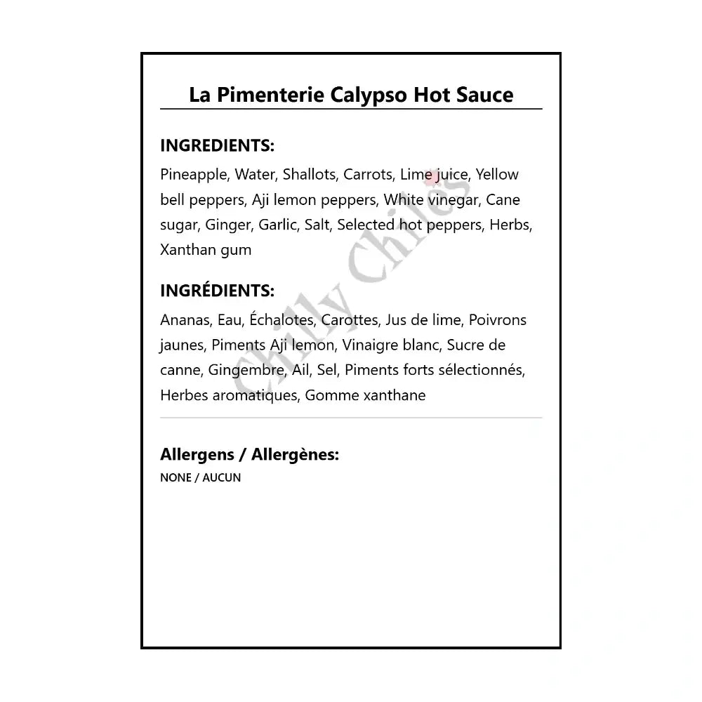 La Pimenterie Calypso Hot Sauce - Hot Sauce
