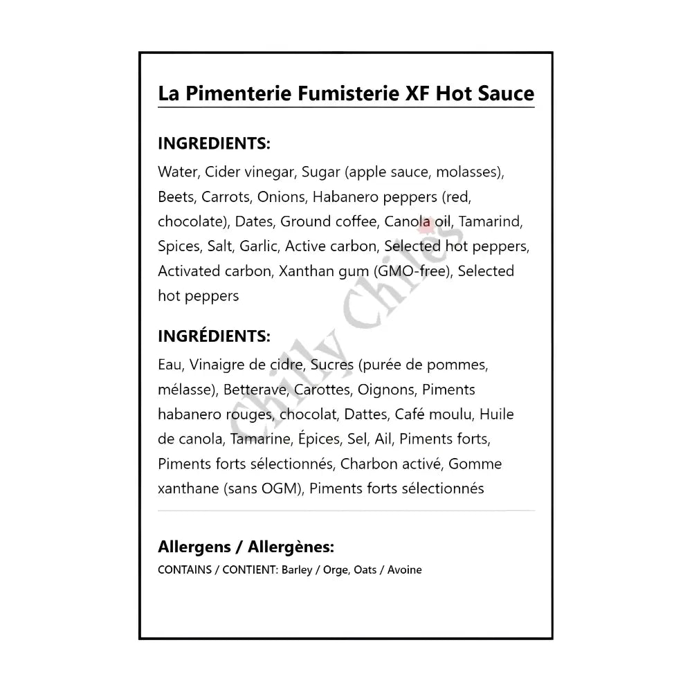 La Pimenterie Fumisterie XF Hot Sauce - Hot Sauce