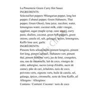 La Pimenterie Green Curry Hot Sauce - Hot Sauce