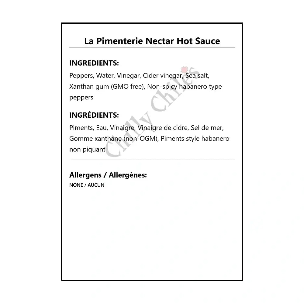 La Pimenterie Nectar Hot Sauce - Hot Sauce