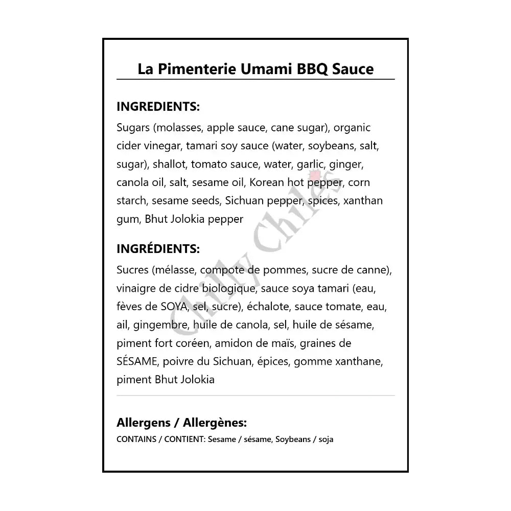 La Pimenterie Umami BBQ Sauce - BBQ Sauce