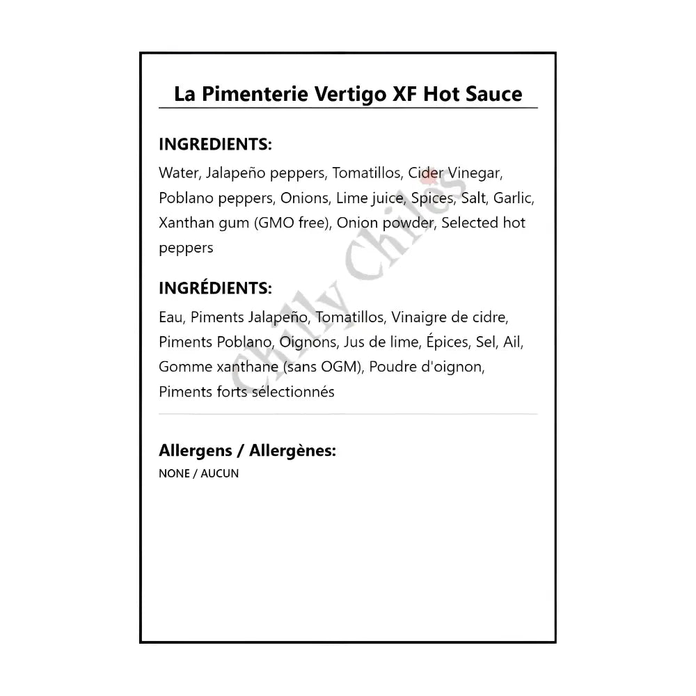 La Pimenterie Vertigo XF Hot Sauce - Hot Sauce