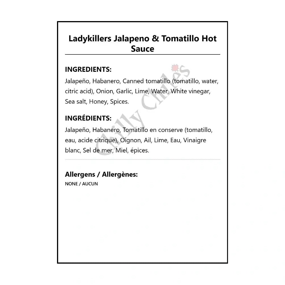 Ladykillers Jalapeno & Tomatillo Hot Sauce - Hot Sauce