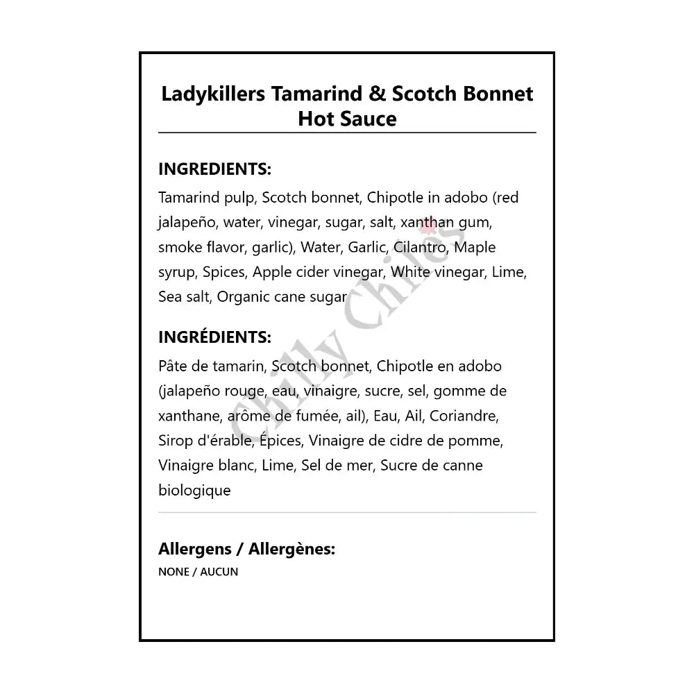 Ladykillers Tamarind & Bonnet Hot Sauce - Hot Sauce