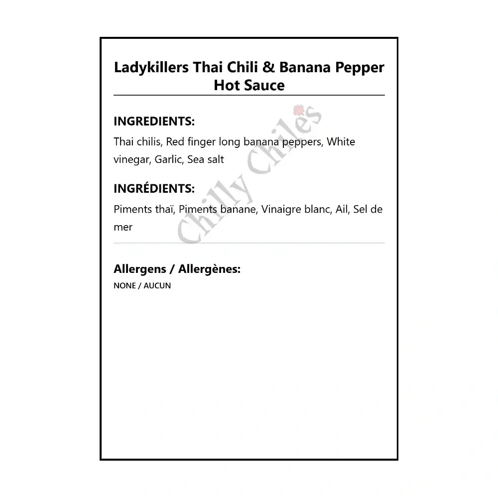 Ladykillers Thai Chili & Banana Pepper Hot Sauce - Hot Sauce