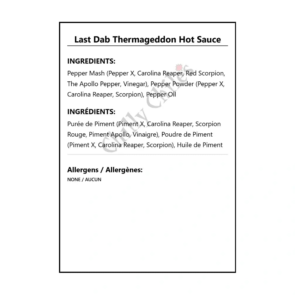 Last Dab Thermageddon Hot Sauce