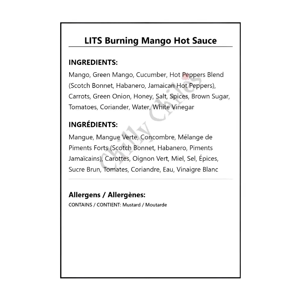 LITS Burning Mango Hot Sauce - Hot Sauce