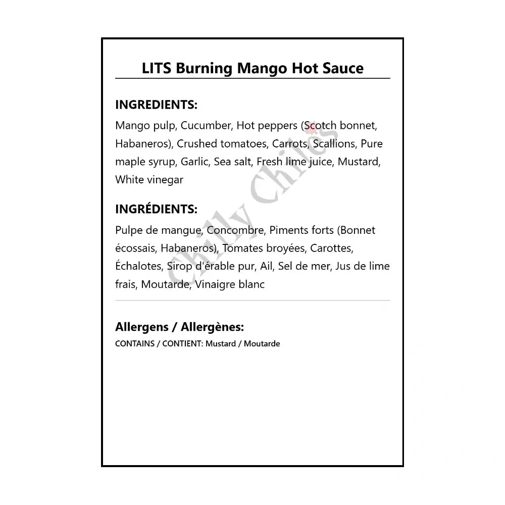 LITS Burning Mango Hot Sauce - Hot Sauce