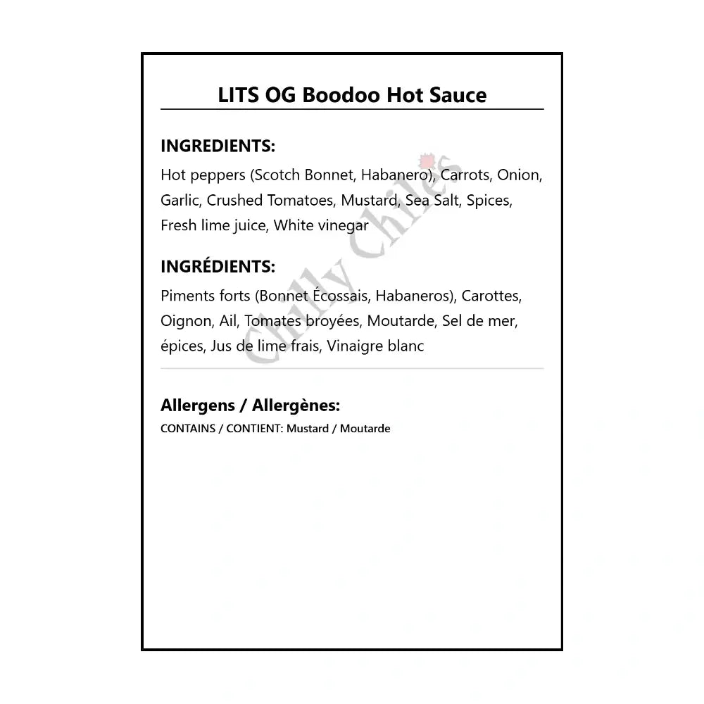 LITS OG Boodoo Hot Sauce - Hot Sauce