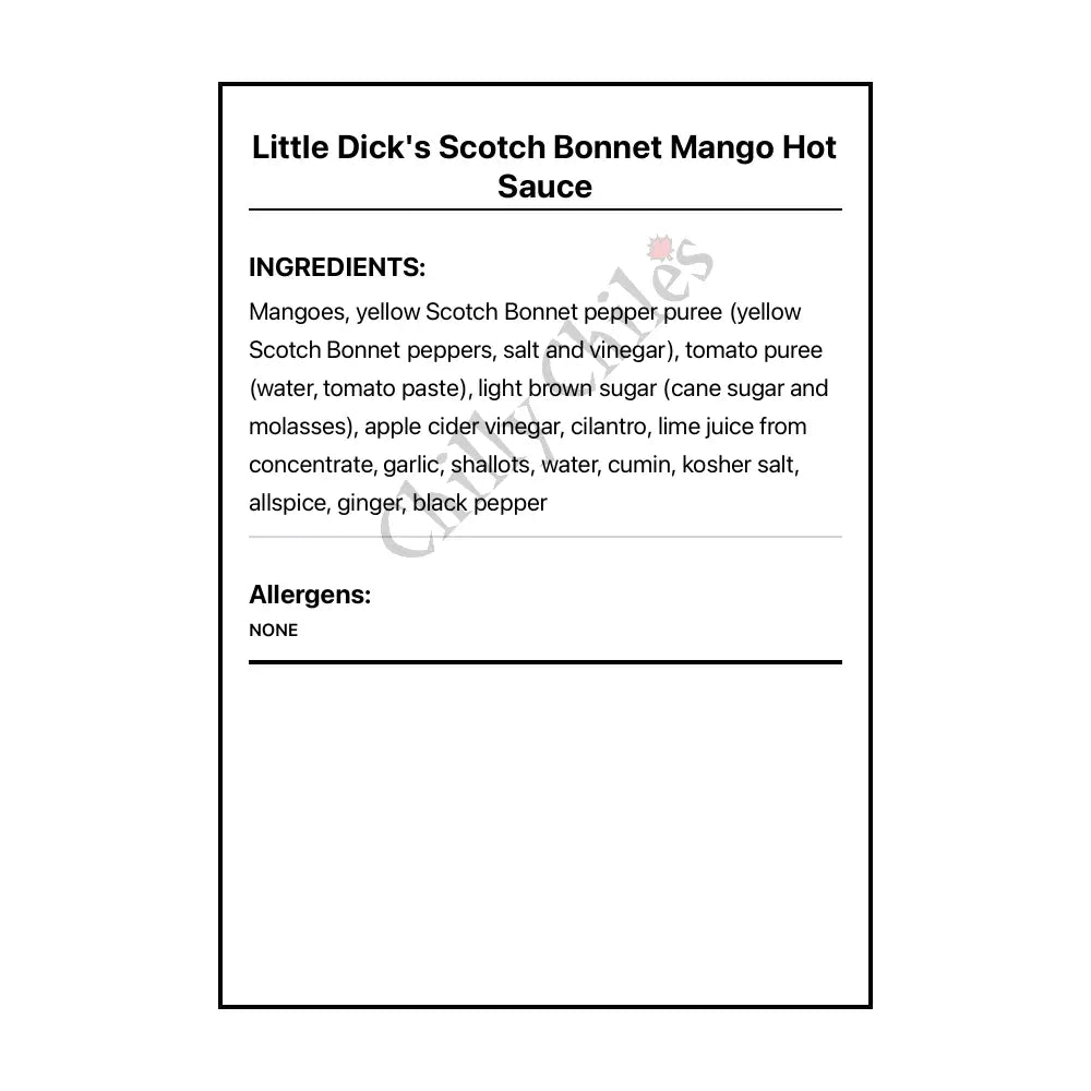 Little Dick’s Bonnet Mango Hot Sauce - Hot Sauce