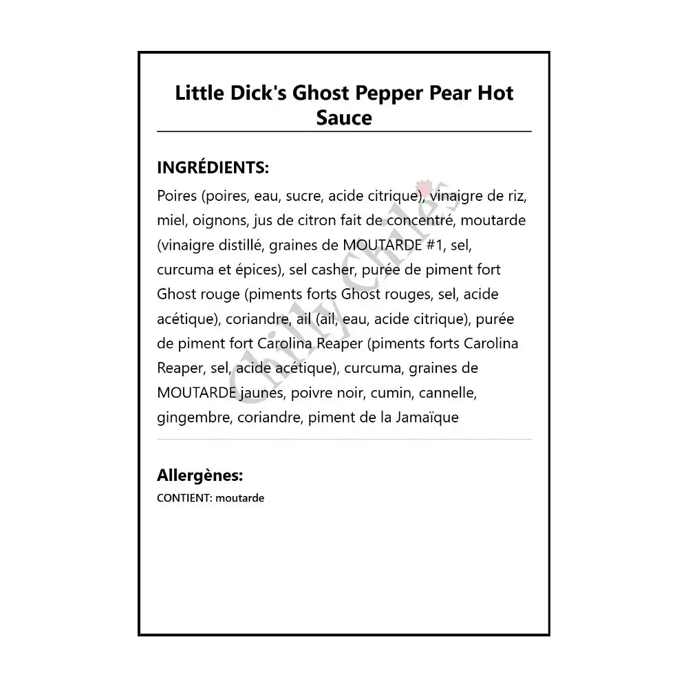 Little Dick’s Ghost Pepper Pear Hot Sauce - Hot Sauce