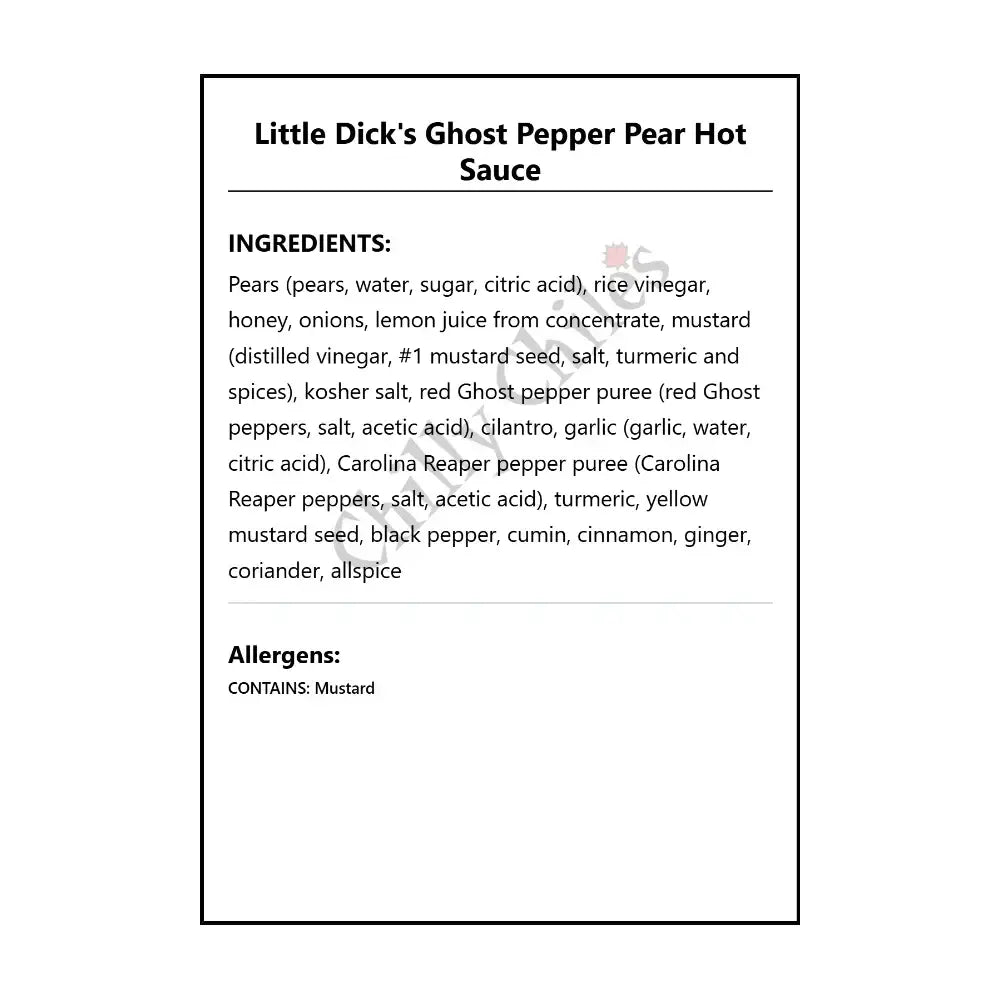 Little Dick’s Ghost Pepper Pear Hot Sauce - Hot Sauce