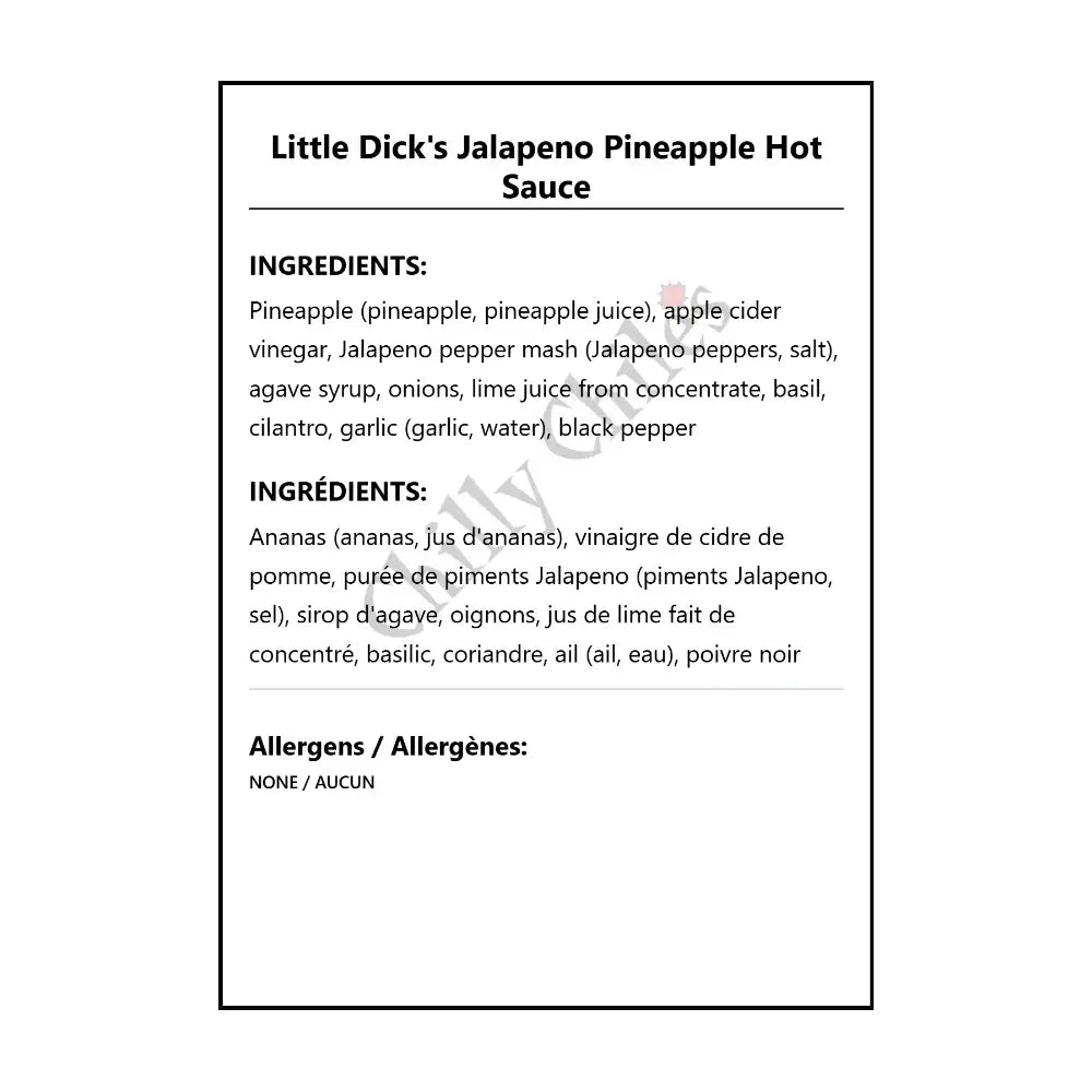 Little Dick’s Jalapeno Pineapple Hot Sauce - Hot Sauce