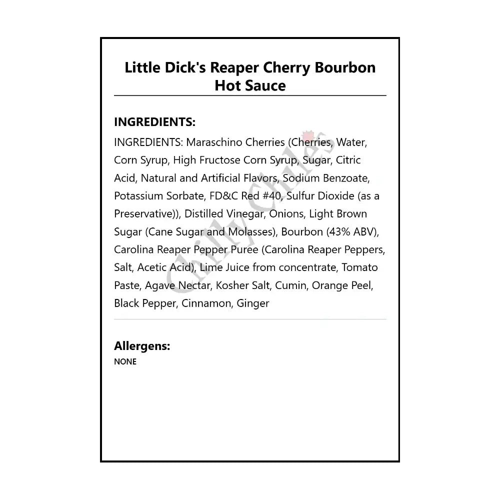 Little Dick’s Reaper Cherry Bourbon Hot Sauce - Hot Sauce