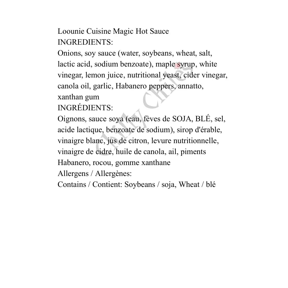 Loounie Cuisine Magic Hot Sauce - Hot Sauce