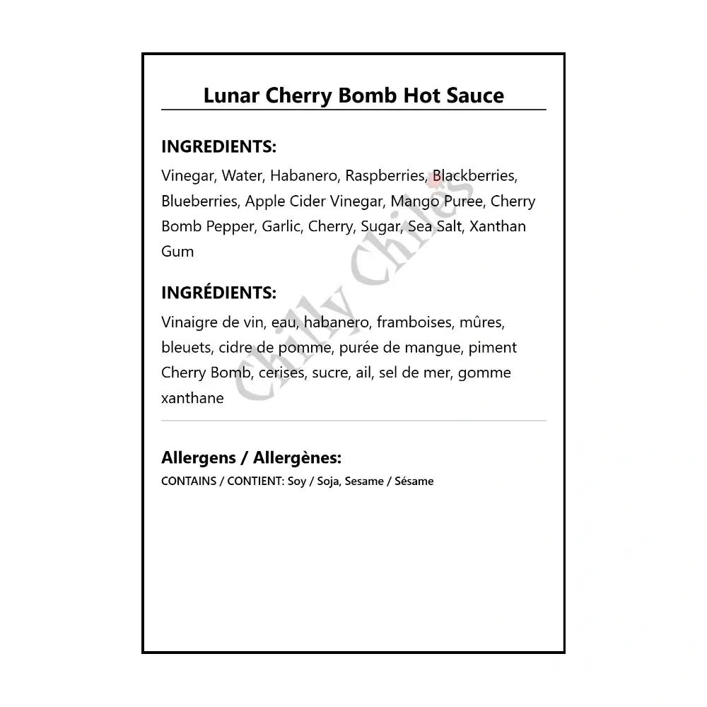 Lunar Cherry Bomb Hot Sauce - Hot Sauce