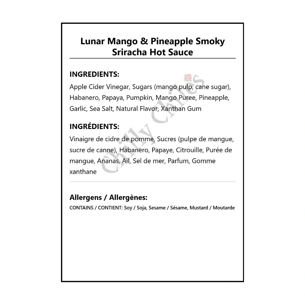 Lunar Mango & Pineapple Smoky Sriracha Hot Sauce - Hot Sauce