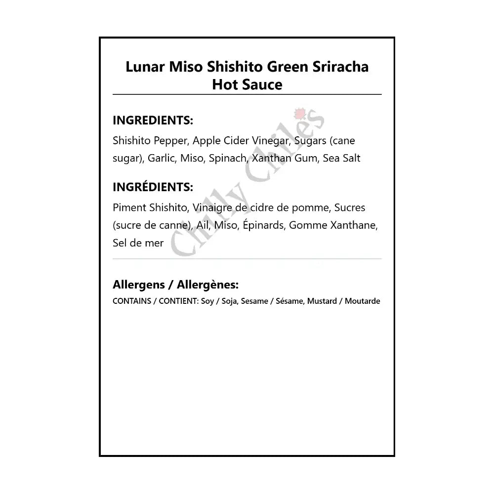 Lunar Miso Shishito Green Sriracha Hot Sauce - Hot Sauce