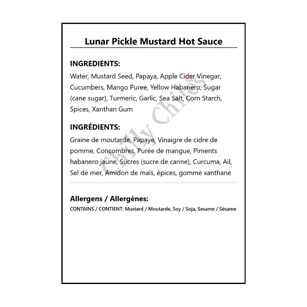 Lunar Pickle Mustard Hot Sauce - Hot Sauce