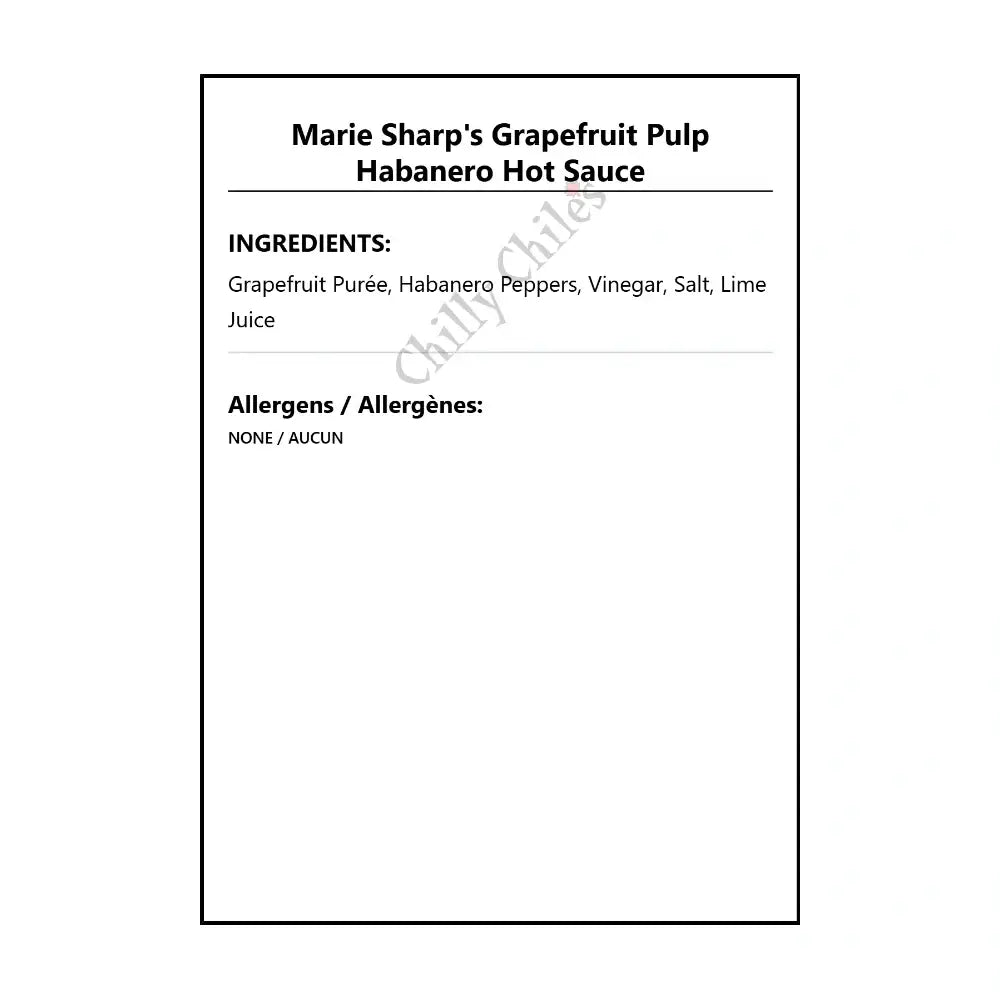 Marie Sharp’s Grapefruit Pulp Habanero Hot Sauce - Hot Sauce