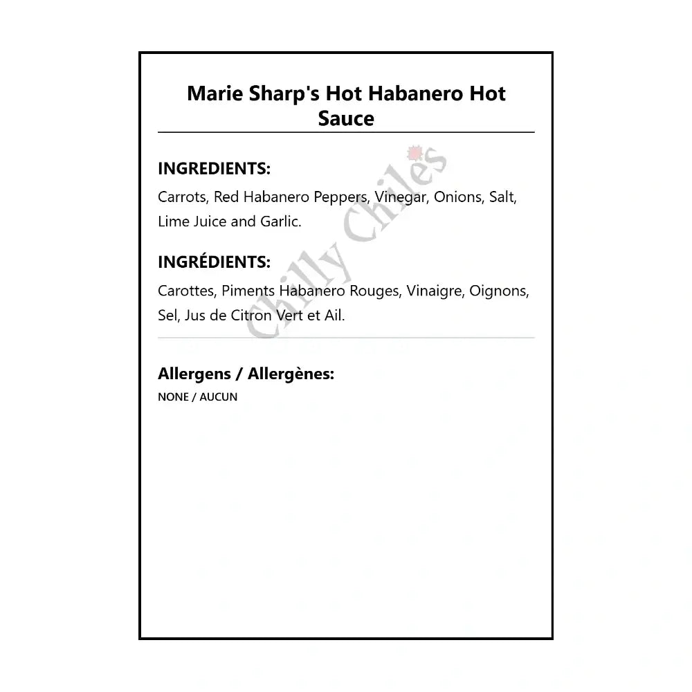 Marie Sharp’s Hot Habanero Hot Sauce - Hot Sauce