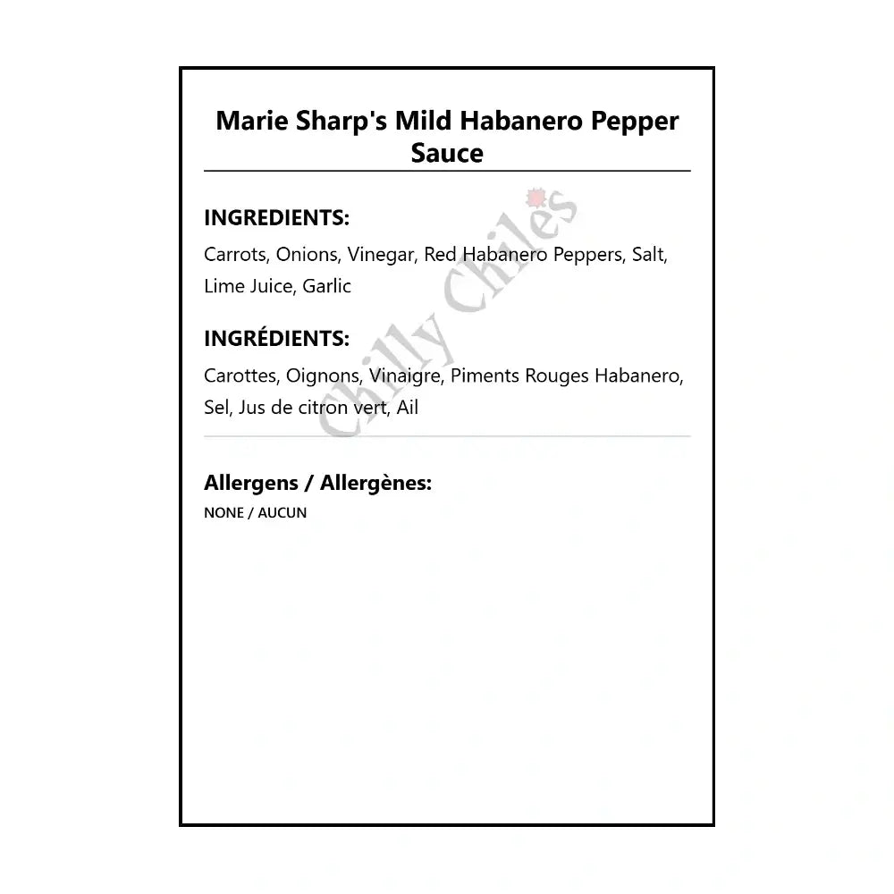 Marie Sharp’s Mild Habanero Pepper Sauce - Hot Sauce